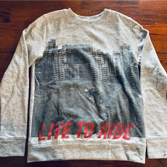 Joe Fresh, Live To Ride Skateboard Graphic Crew Neck, Grey, size Xl boys - Picture 1 of 6
